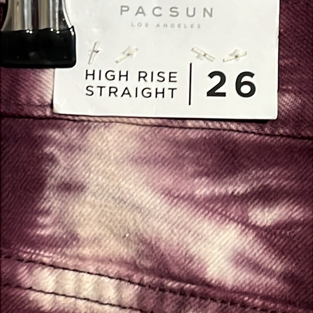 PacSun Eco Raspberry Tie Dye High Waisted Straight Leg Jeans size 26 - Picture 5 of 11
